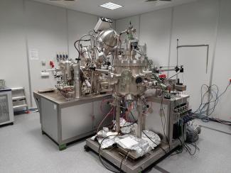 Ultra-high vacuum system consist of magnetron sputtering unit, scanning probe microscope (AFM and STM technique) and X-Ray photoemission spectroscopy