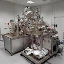 Ultra-high vacuum system consist of magnetron sputtering unit, scanning probe microscope (AFM and STM technique) and X-Ray photoemission spectroscopy